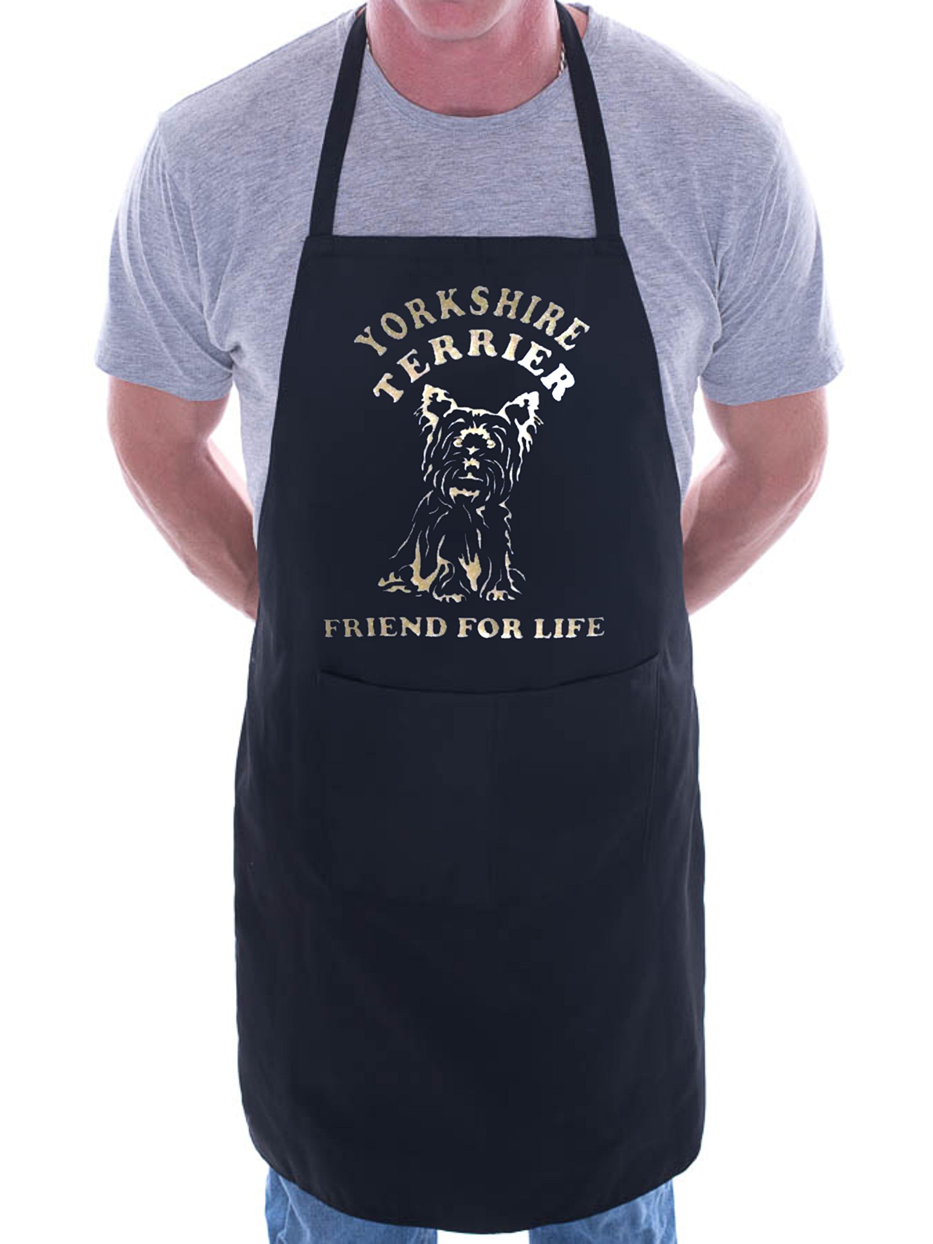 Print4U Yorkshire Terrier Dog Lover Gift BBQ Cooking Funny Novelty Apron Black
