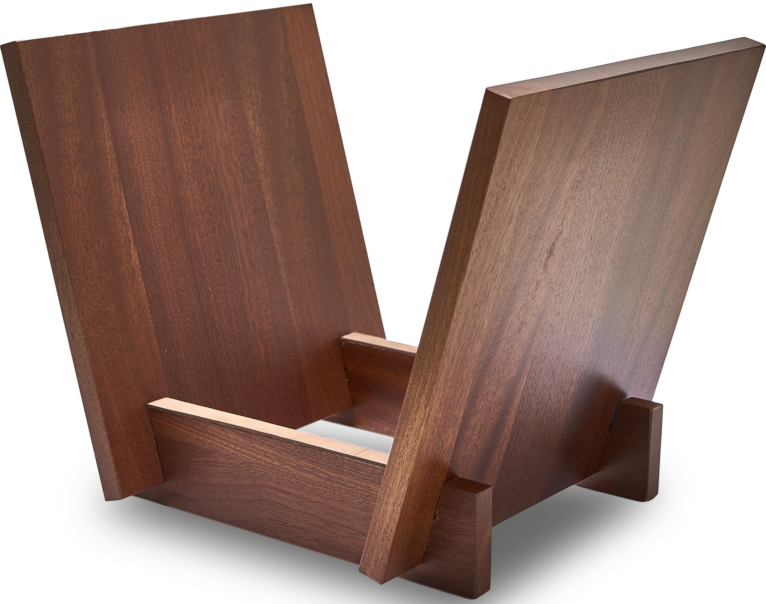 Honygebia Porta Dischi in Legno Massello - Supporto per Vinili in Sapele, Rack a V per Esposizione e Archivio, Ideale per Conservare una Collezione di 40 LP Premium