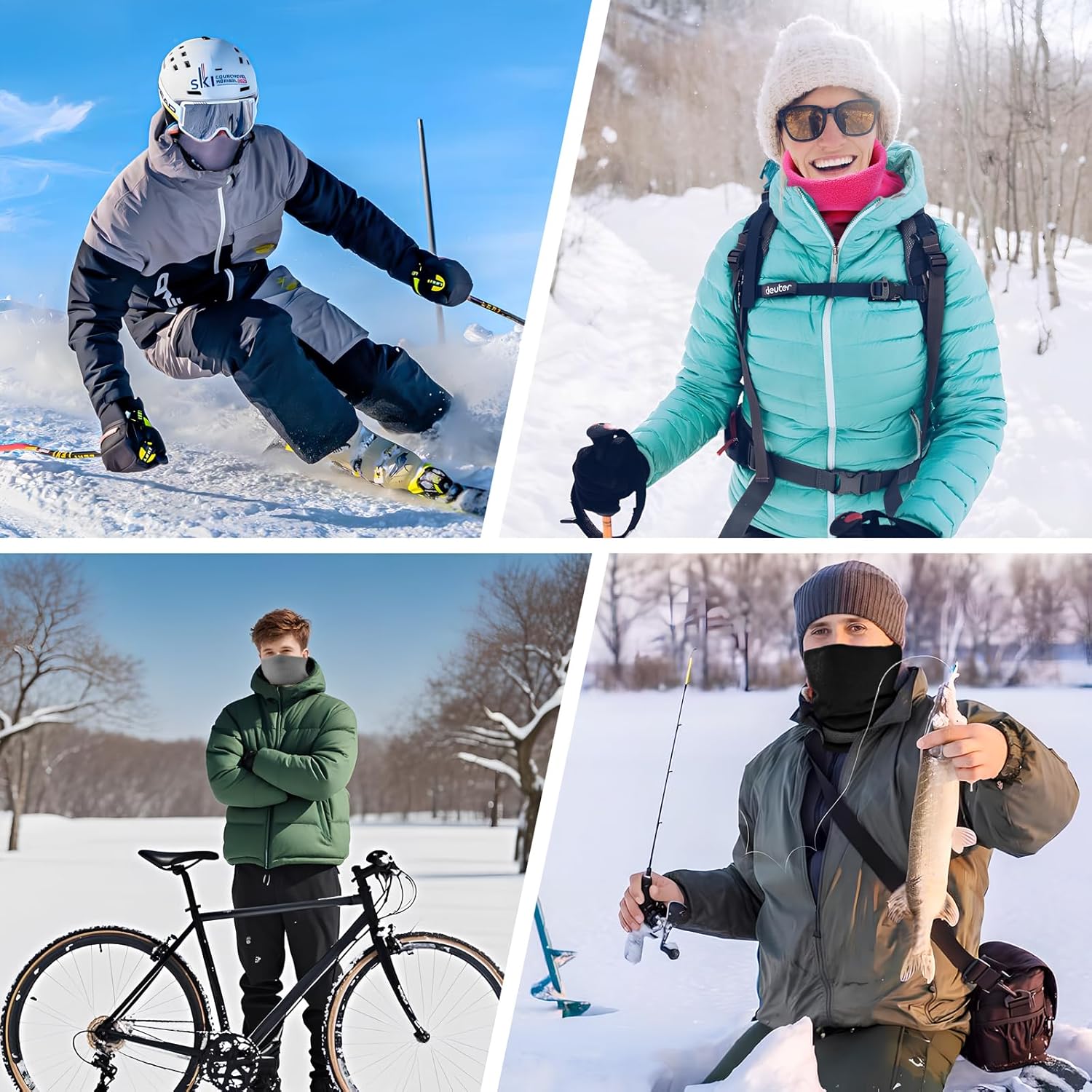 Winter Neck Warmer for Men Women, Fleece Neck Gaiter Double-Layer Face Cover Ski Mask for Cold Weather - Image 7