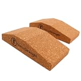 Cork Yoga Wedge Block - Non-Slip Wrist Support&comma; Set of 2