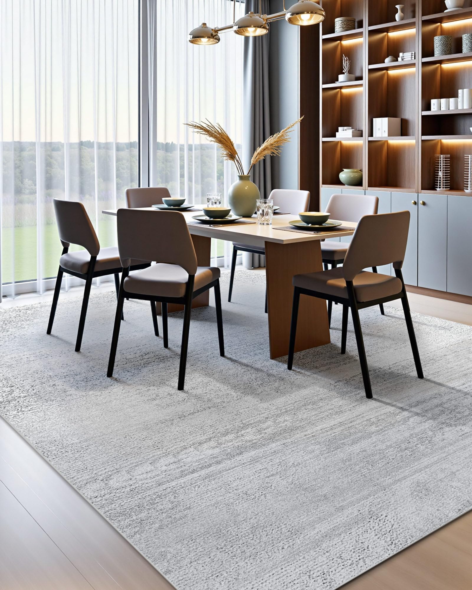 VEVOR Tappeto Grande per Salotto 3048 x 4267 mm Lavabile, Tappeto da Interno per Soggiorno, Antiscivolo e Antistrappo, per Animali Domestici e Bambini, per Camera da Letto, Cameretta, Ufficio, Grigio