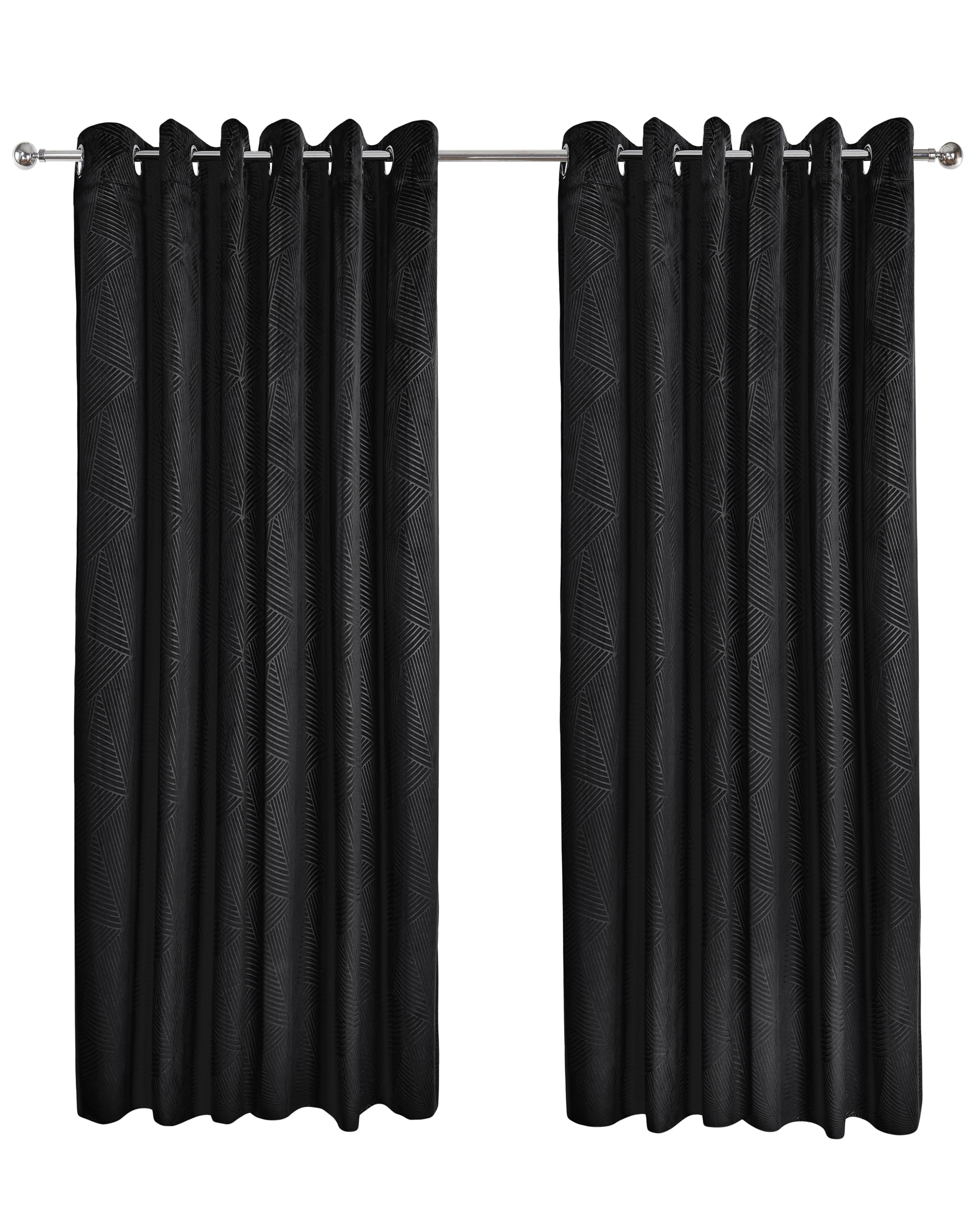 Emma Barclay Out Curtains Thermal Velvet Eyelet Midnight Black 168X137cm