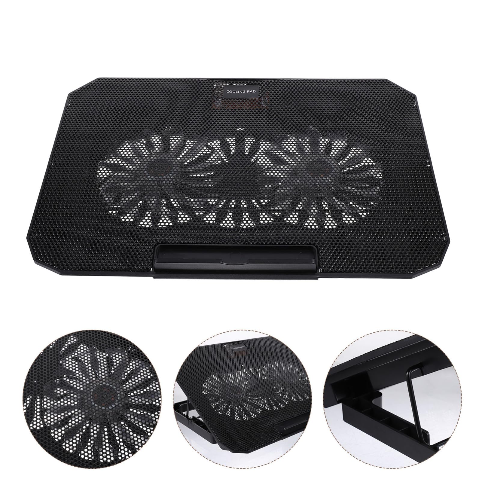 DOITOOL Base de Refrigeración para Ordenador Portátil de 14 a 15,6 Pulgadas, USB, 4 Velocidades, Malla Metálica Grande, Negro