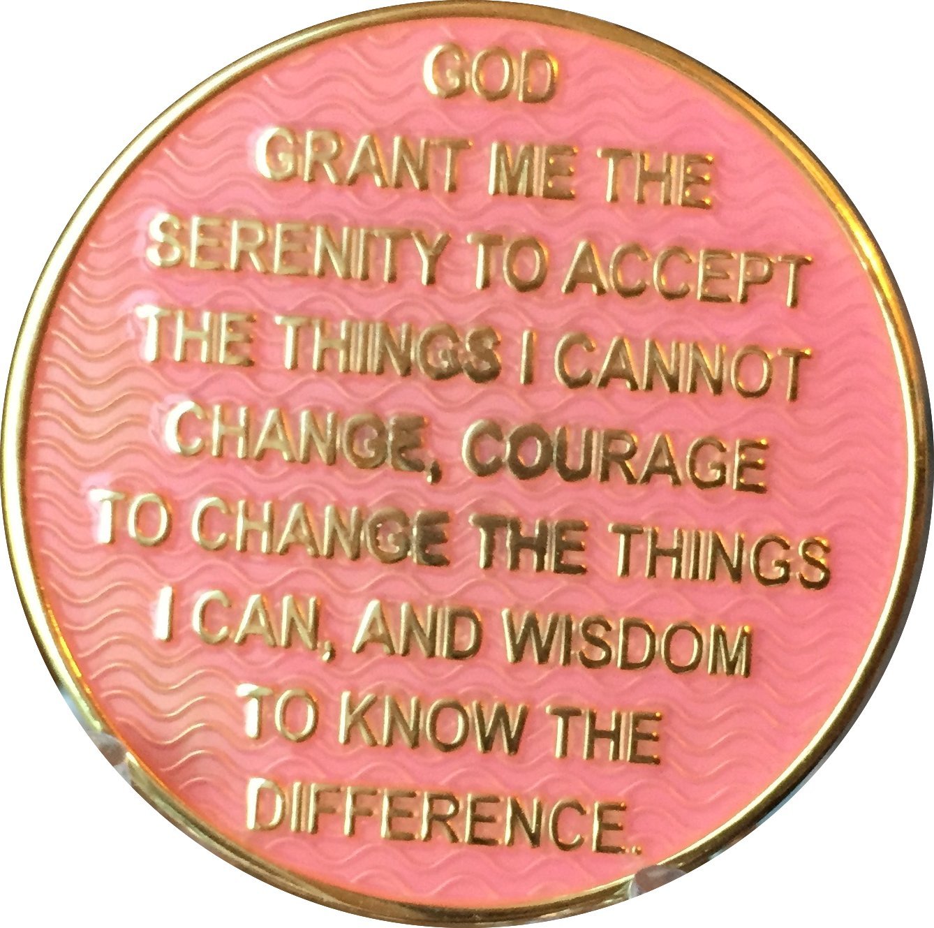 RecoveryChip 5 años AA Medallion Reflex Rosa Chapado en Oro Alcoholics Anonymous Chip