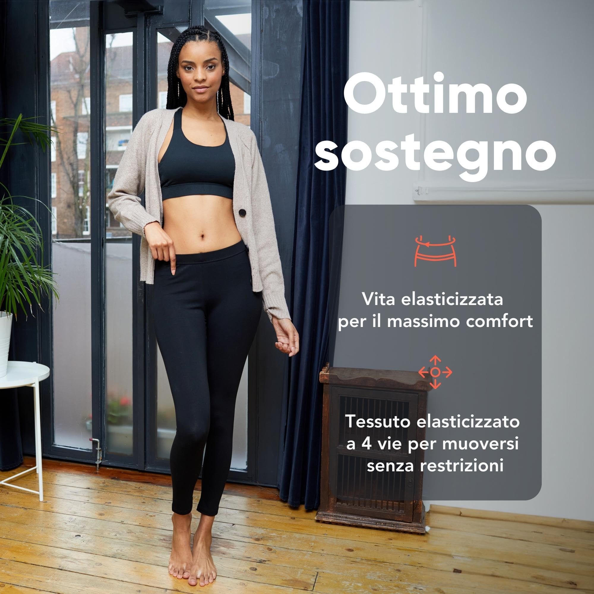 FM London Pacchetto da 3 Leggings Donna - Leggins Opachi per Donna
