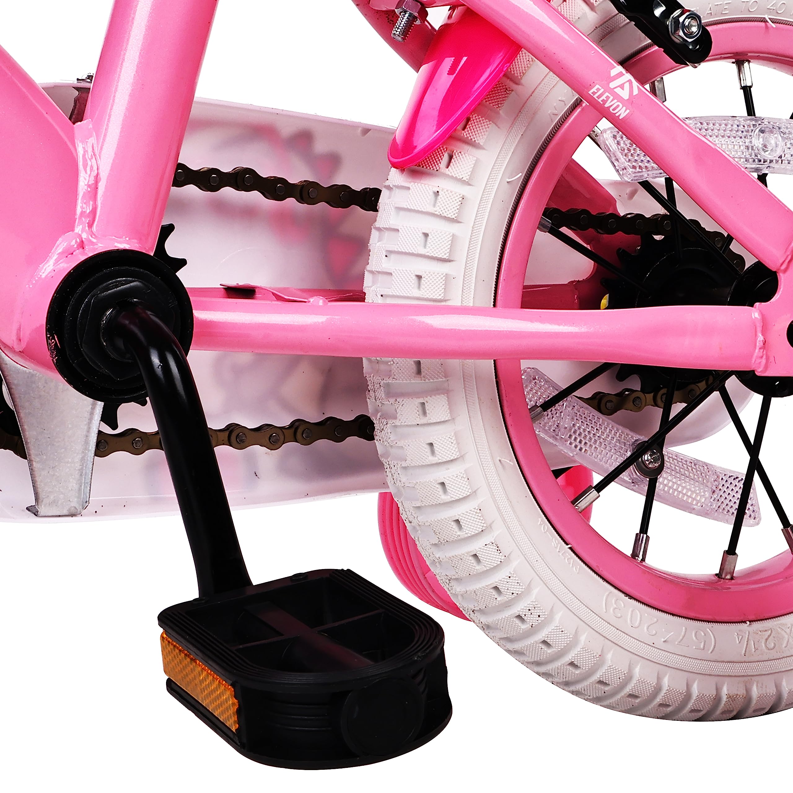 Elevon Kids Bike Kids Bicycle with Kickstand and Basket, 18-inch, Pink