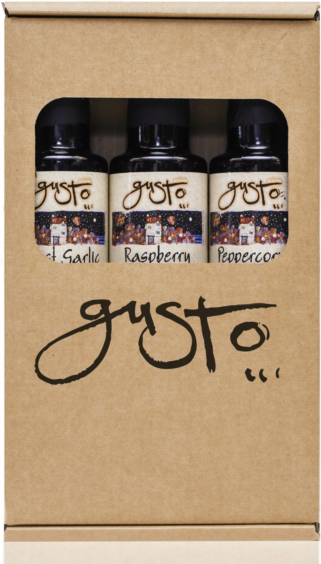 INFUSED BALSAMIC VINEGAR OF MODENA GIFT SET (3 x 250 ml) includes Raspberry Roast Garlic & Peppercorn Balsamic Vinegars
