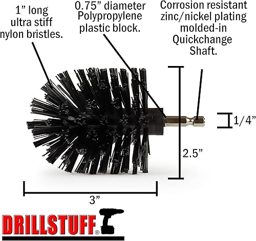 Miniatura 5 de Mini cepillo para parrilla de barbacoa original ultra rígido, negro, limpiador eléctrico giratorio para limpieza de parrilla, suministros de