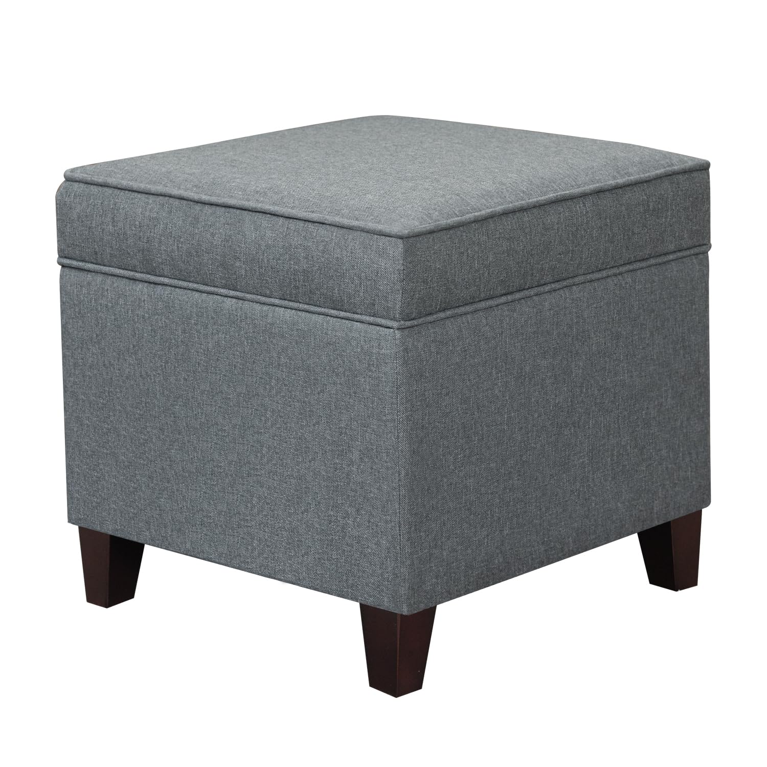 Chest and Footrest-Square Seat Storage Bench Ottoman, Gray