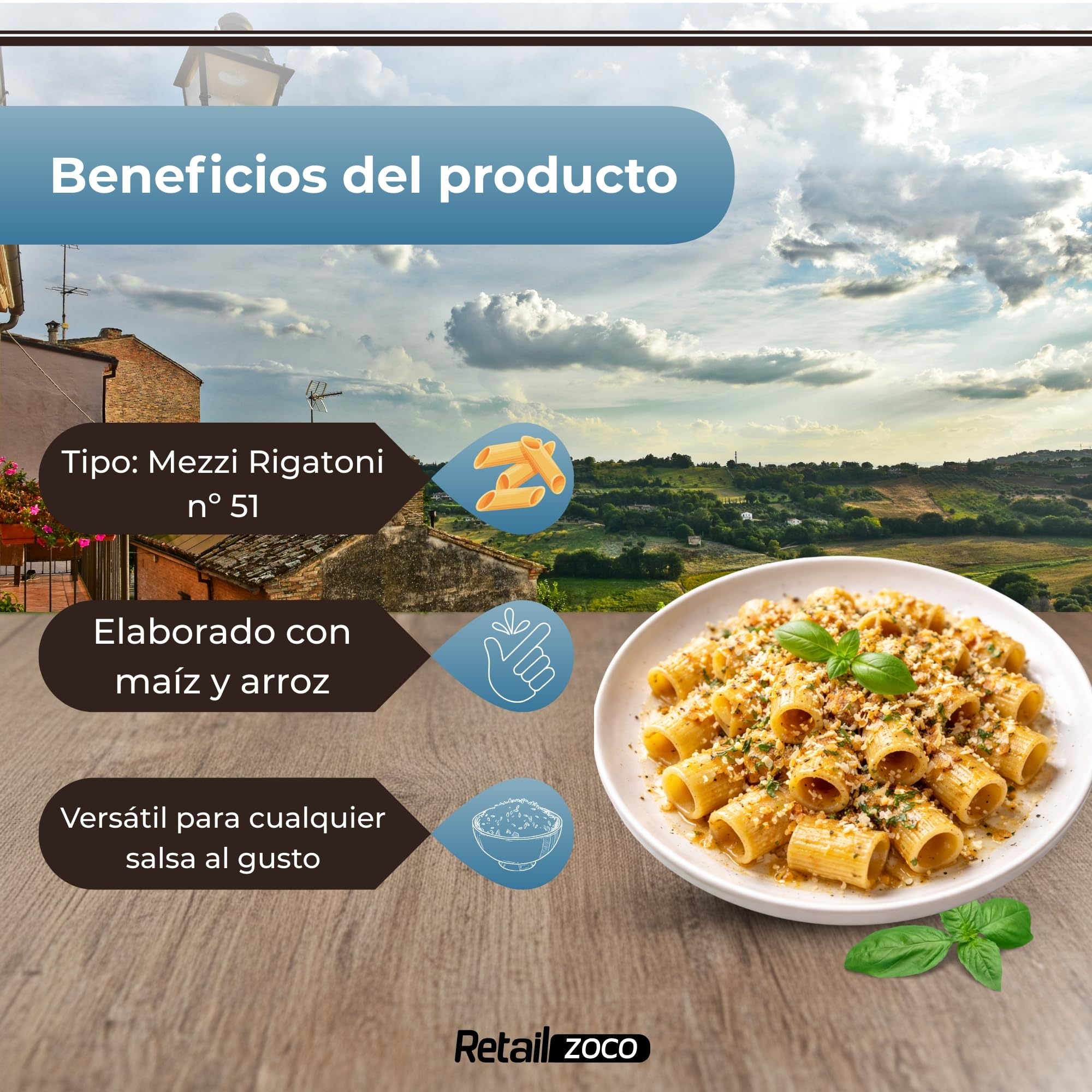 Pasta Rummo Mezzi Rigatoni SIN Gluten nº 51, Pasta Italiana, Pasta alimenticia con harina de arroz integral y maíz, Sin gluten, Elaboración lenta, 3 Paquete de 400 gr