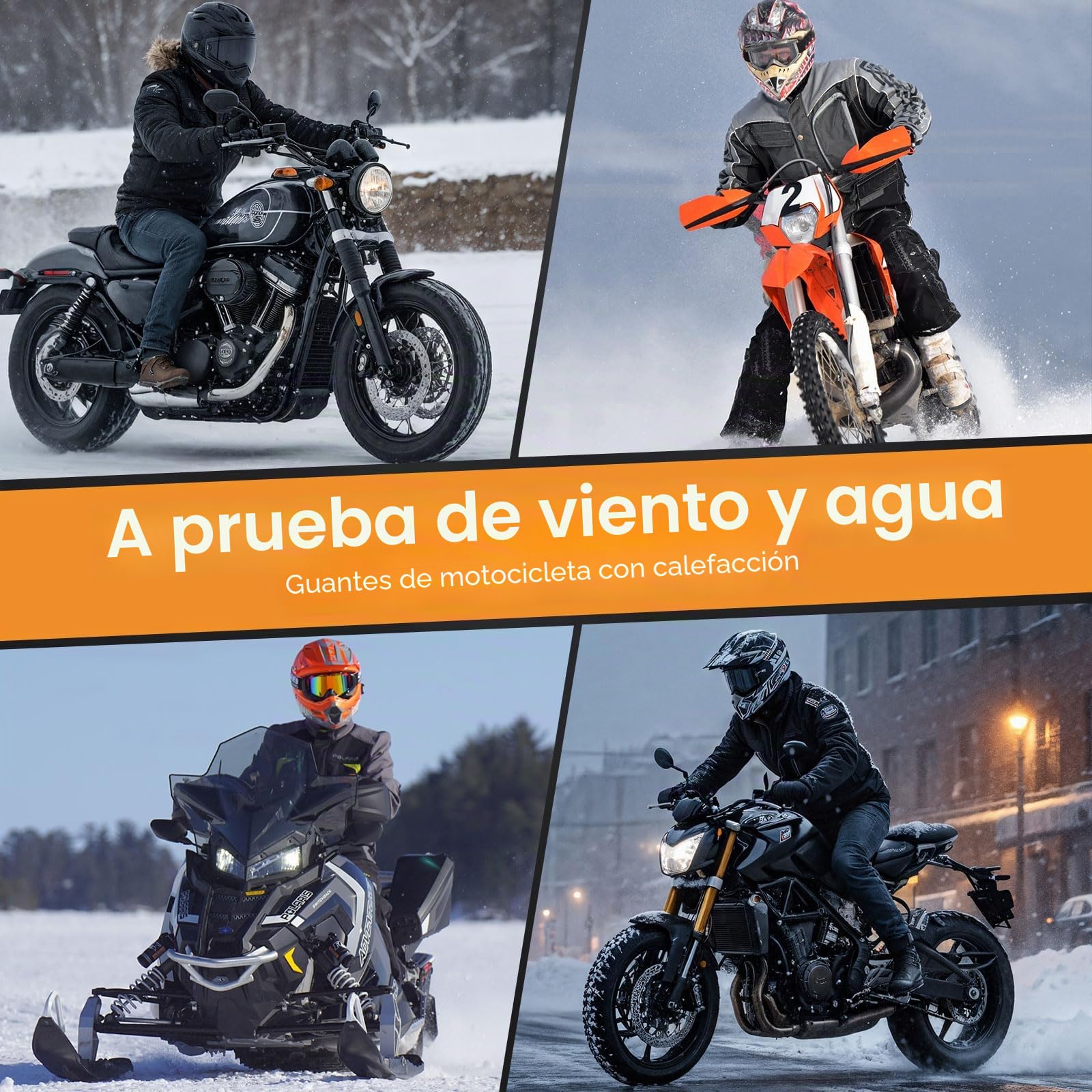 Sun Will Guantes Calefactables Moto, Guantes de Invierno para Hombres y Mujeres Impermeables en Activadas al Aire Libre Esquí Motociclismo Pesca Senderismo Caza,para Artritis Raynaud