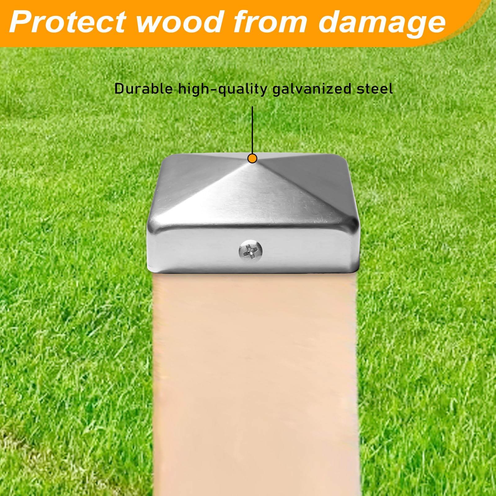 10 Stück Pfostenkappen 9X9CM,Edelstahl Pfostenkappe,Abdeckkappe Für Pfosten,Zaunpfosten Kappen,Abdeckkappe Metall Für Zaun Und Garten,Holzpfosten,Terrassenpfosten(Silber)