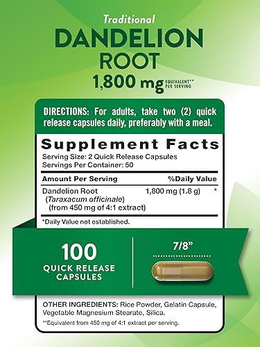 Miniatura 2 de Nature's Truth Cápsulas de raíz de diente de león | 1800 mg | 100 unidades | Suplemento sin OMG y sin gluten