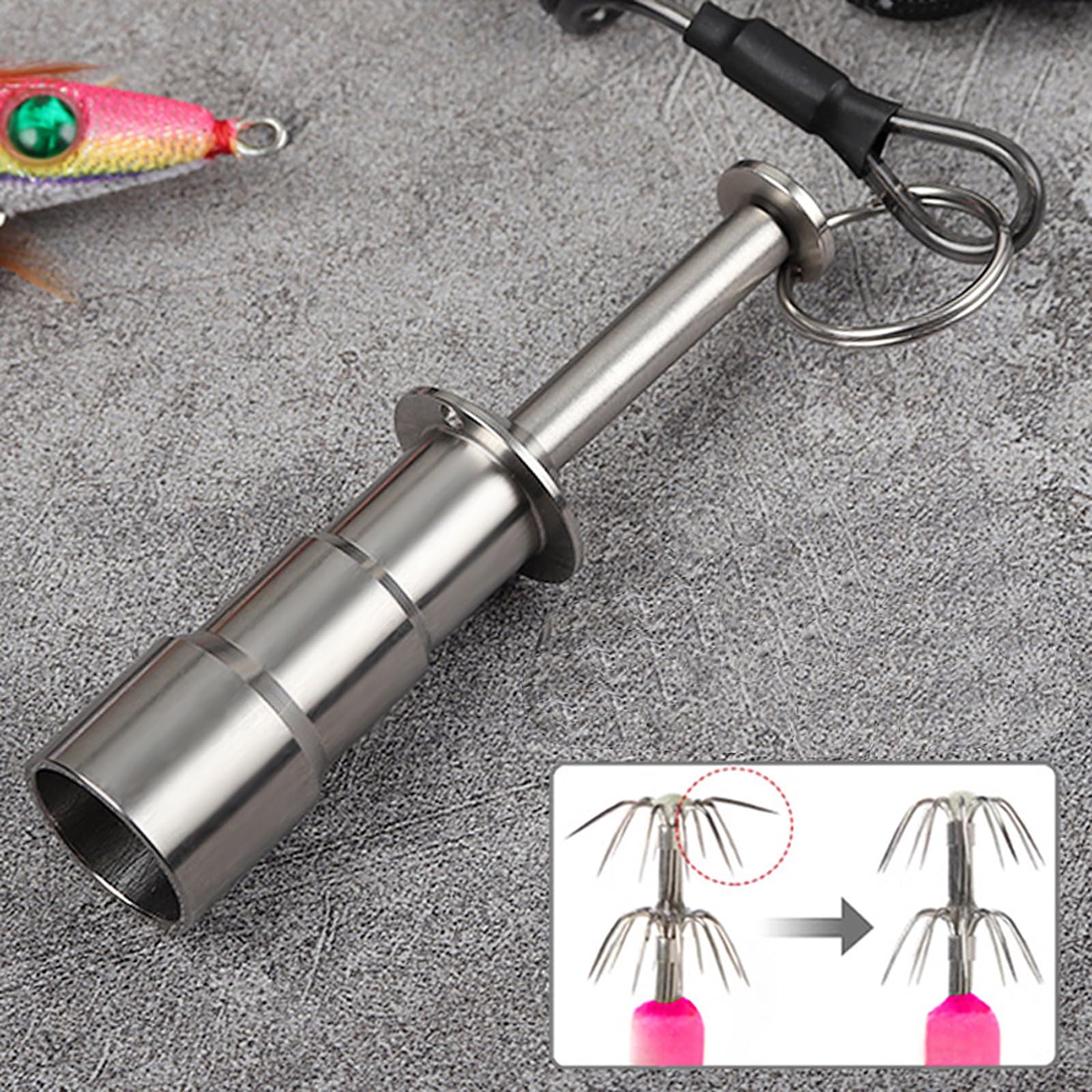 Herramienta de reparación de Gancho de Pulpo de Acero Inoxidable Puede restaurar el anzuelo deformado corrector de Gancho de Pulpo señuelo de pesca de recuperación de accesorios de aparejos de
