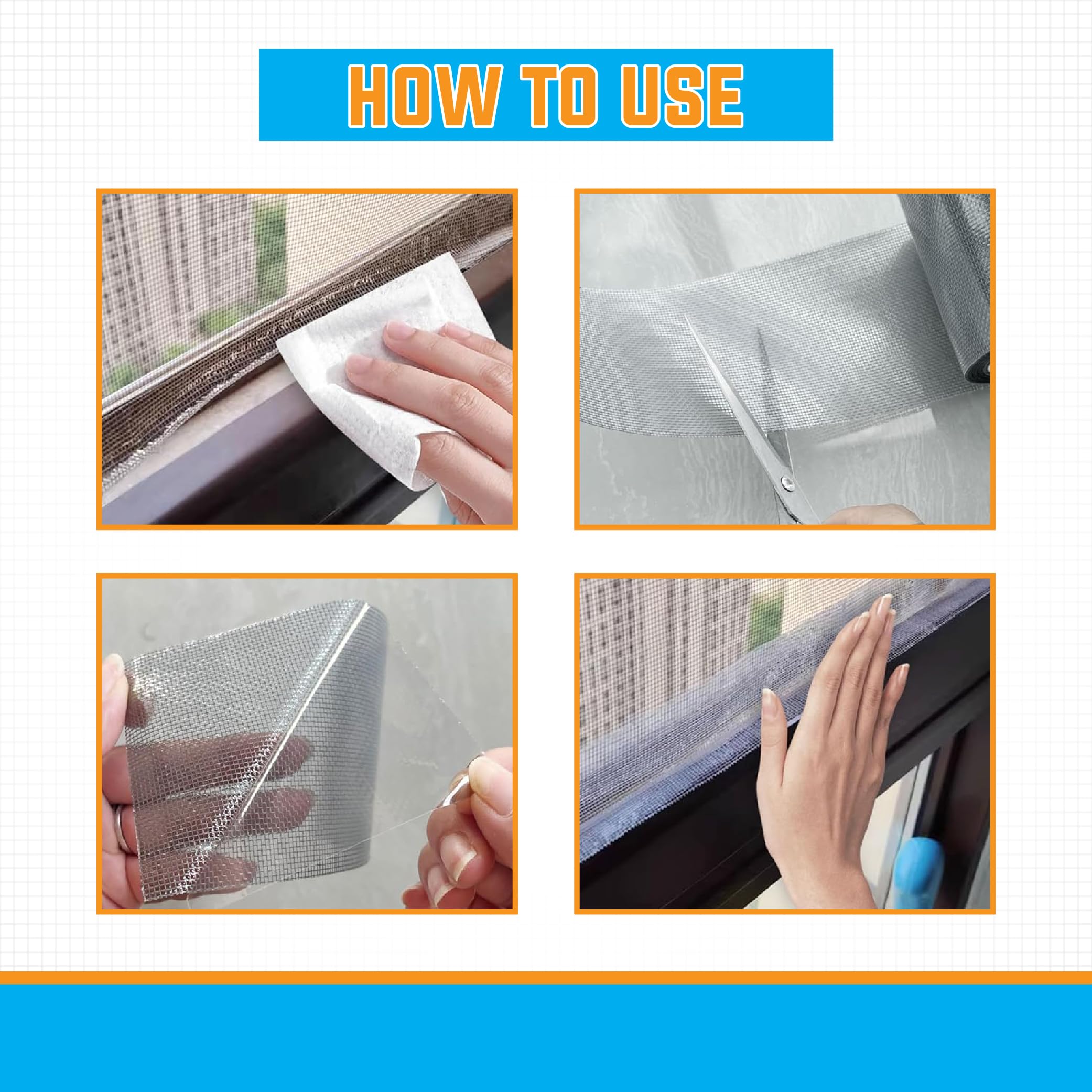 AIPL Mosquito Net Repair Tape | Strong Adhesive & Waterproof Screen Repair Kit | Window & Door Mesh Patch for Tears & Holes | 200cm x 5cm Roll (Pack of 1) — Amazon image 2
