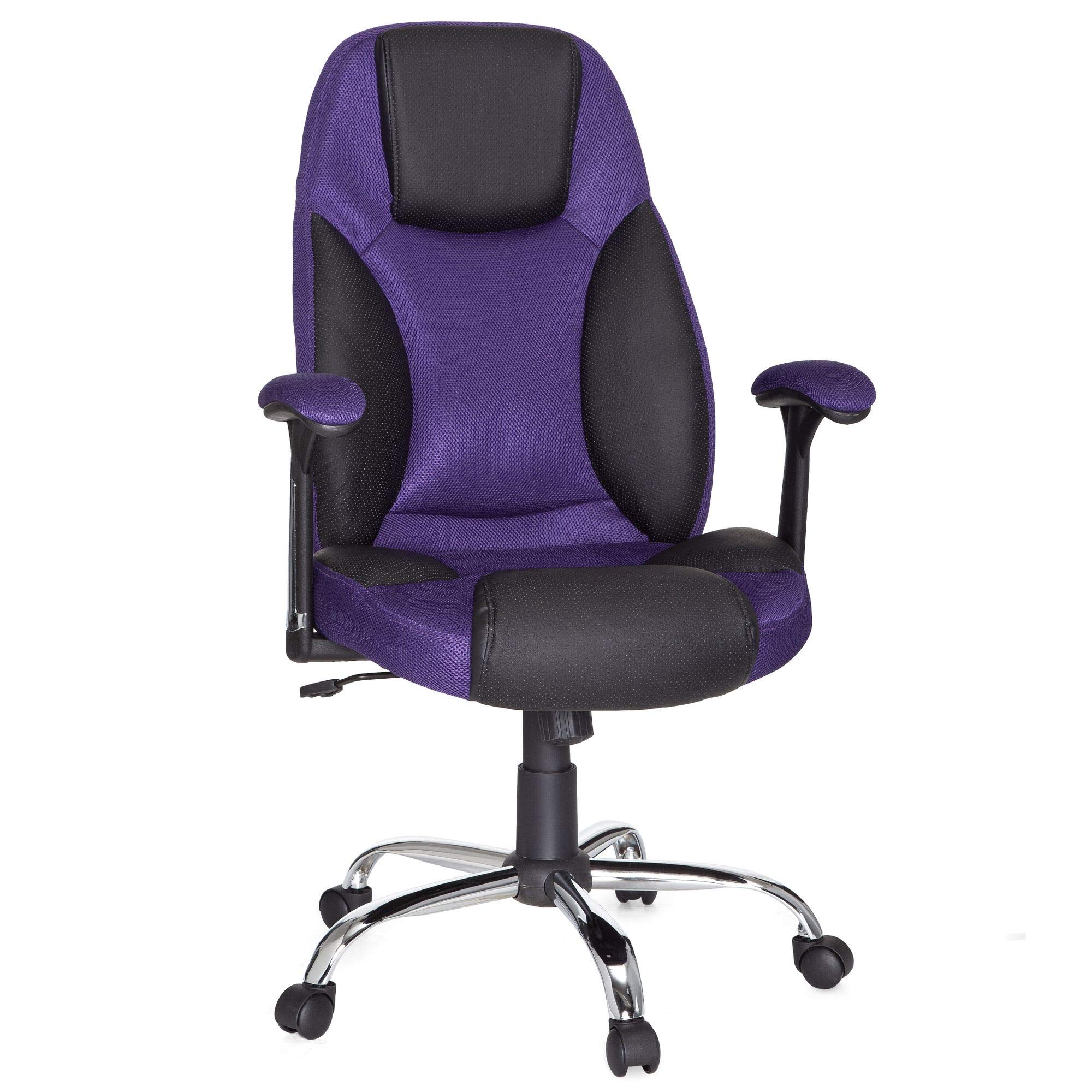 Executive Chair Purple Desk Chair With Arms Finebuy Office Chair