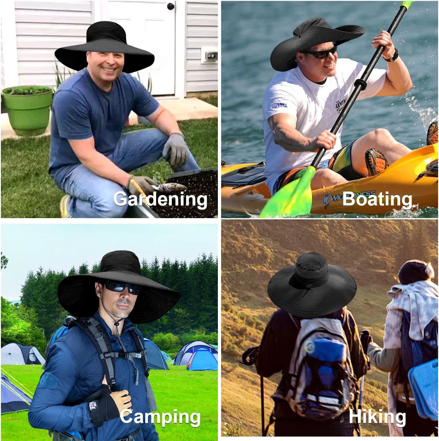 6" Wide Brim Sun Protection Hat Outdoor Unisex Bucket Hats for Hiking Beach Fishing Safari Garden Lawn Yard Work Kayaking - Image 6