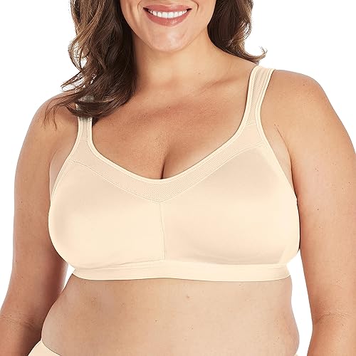 Playtex Women's 18 Hour Active Bra, Breathable Comfort Wireless Bra, Full-Coverage Bra, Smoothing