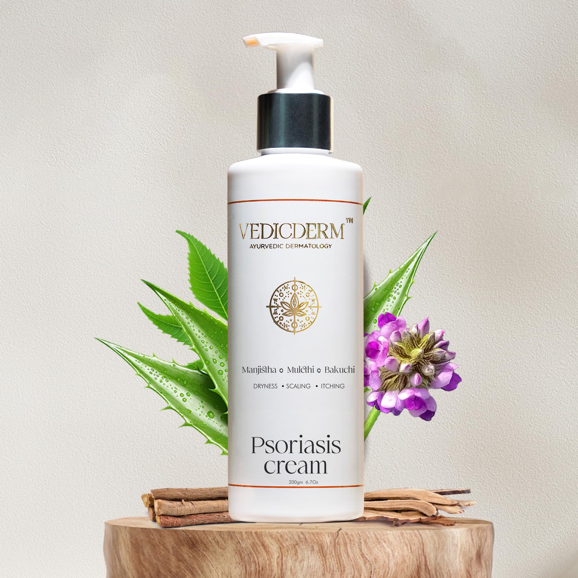 Sponsored Ad - VEDICDERM Psoréa Cream with 2% Bakuchi Extract Skin Barrier Repair | Itching and Dryness Control | Natural, Chemical Free Formula for Psoriatic skin (200ml, Pack of 1)