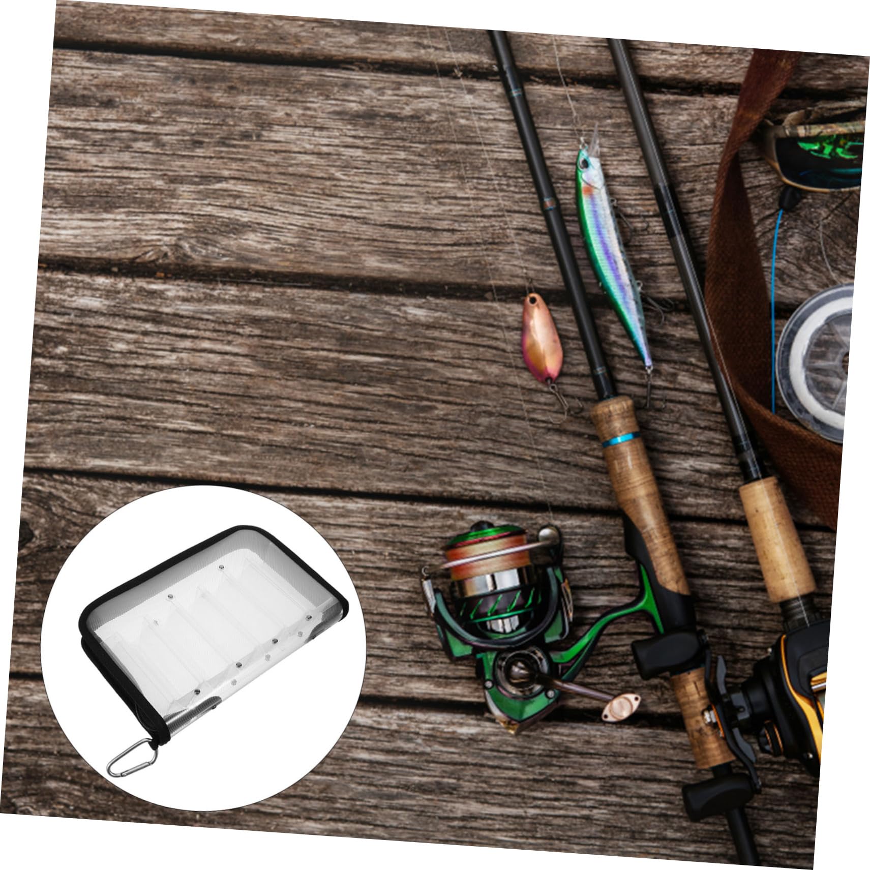 Abaodam Set di scatole di gamberetti in Legno attirare organizzatore all'aperto Custodia per Esche Artificiali Borse da Pesca contenitori per Esche pp