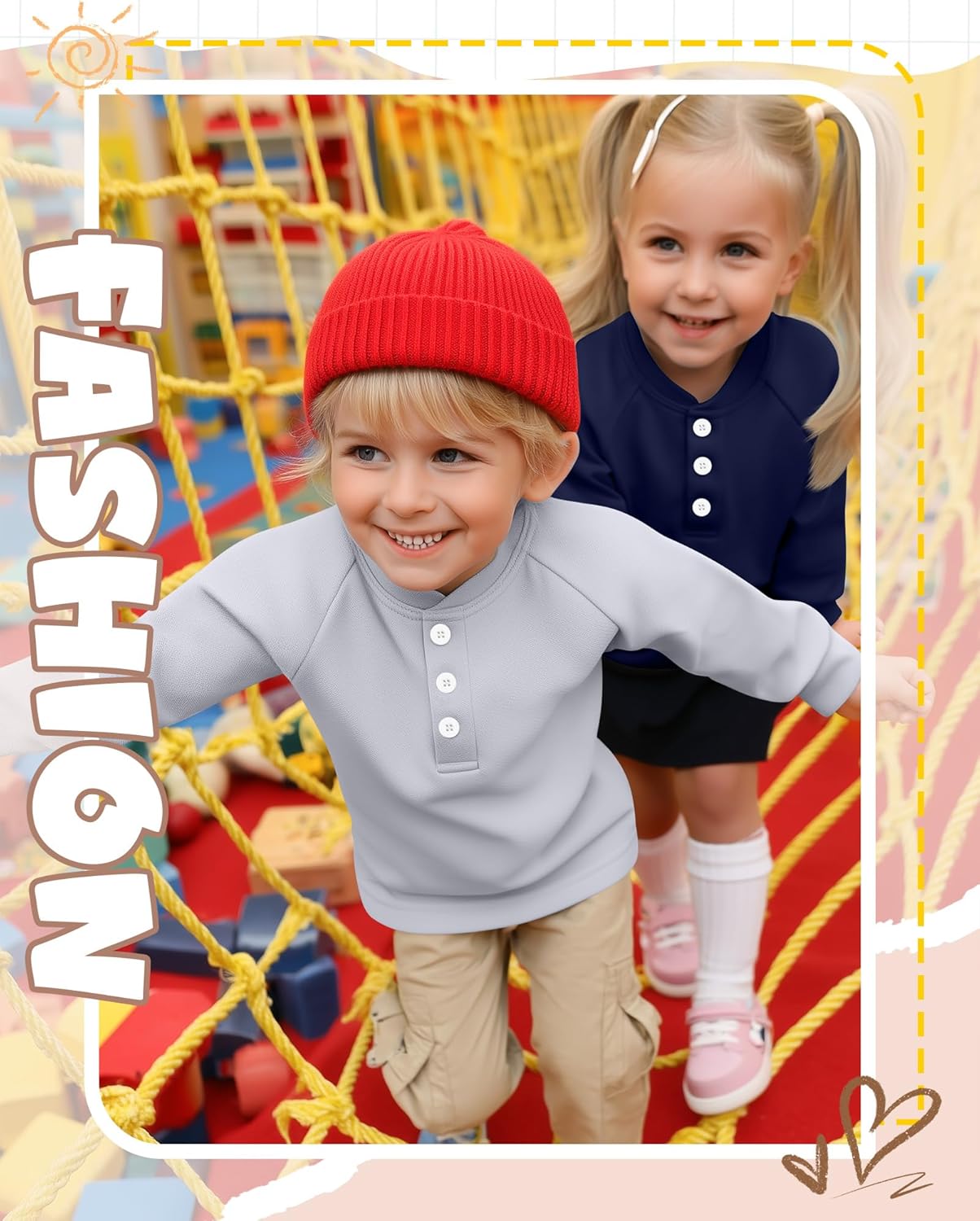 4 Pack Toddler Boys Girls Thermal Long Sleeve T-Shirts Henley Undershirt Top Basic Layer Long Sleeve Fleece T-Shirt - Image 4