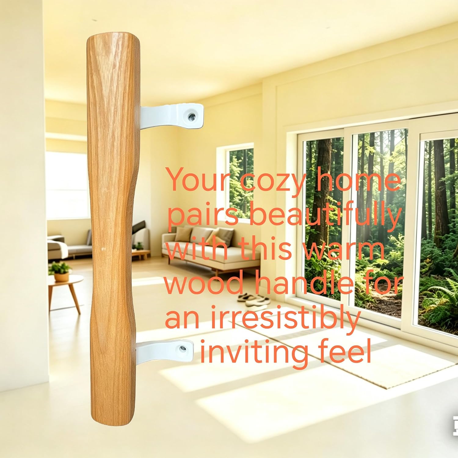 Sliding Door Wood Handle,Screen Pull Replacement, 6-5/8 in, Single