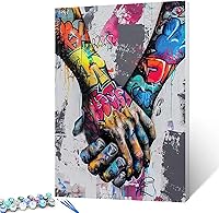 Vista 12 de Tucocoo Pintura al óleo estilo graffiti por números para adultos principiantes con marco, pintura de guitarra fresca por número sobre lienzo