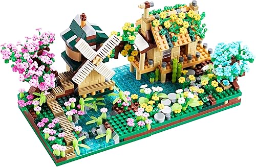 Miniatura 6 de Four Seasons - Juego de construcción para la oficina, lindos bloques de construcción con diseño de cerezo en flor para adultos, flores y plantas, 4