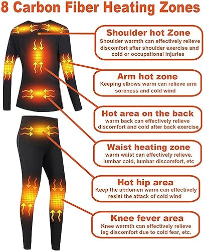 Miniatura 5 de Conjunto de ropa interior térmica térmica eléctrica para hombre, ropa interior deportiva de invierno al aire libre con batería y caja