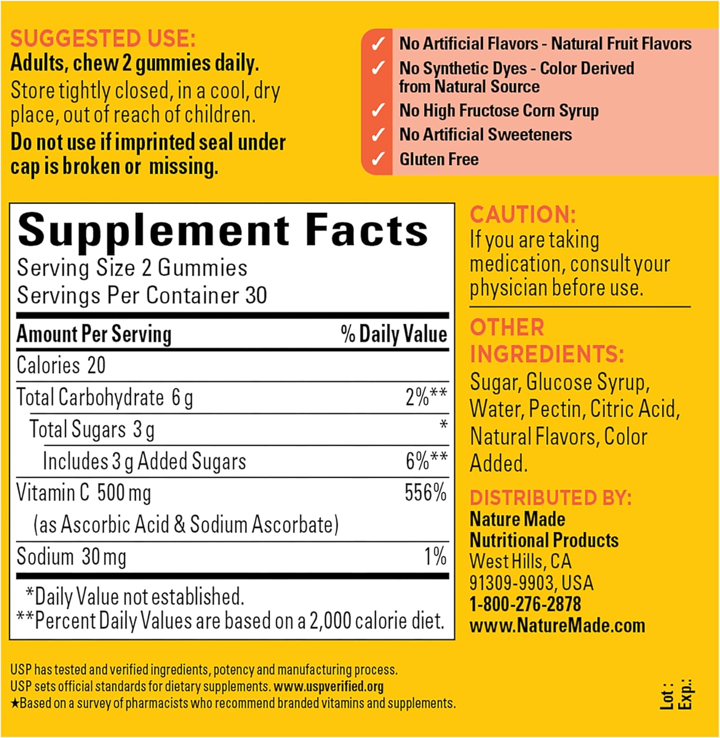 Nature Made Extra Strength Dosage Vitamin C 500 mg per serving, Dietary Supplement, Vitamin C Gummies for Immune Support, 60 Gummies, 30 Day Supply - Image 7