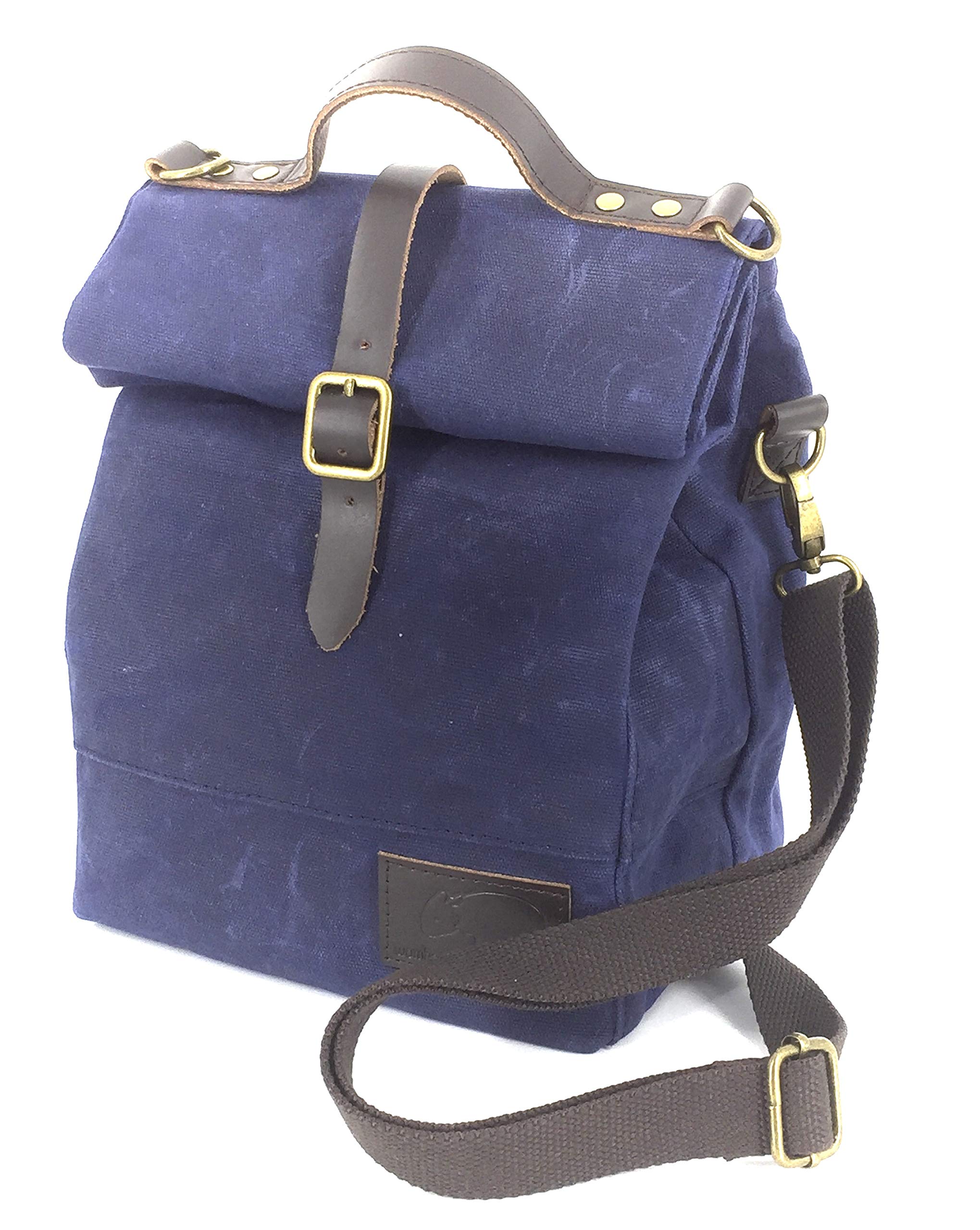 waxed canvas lunch bag with handle