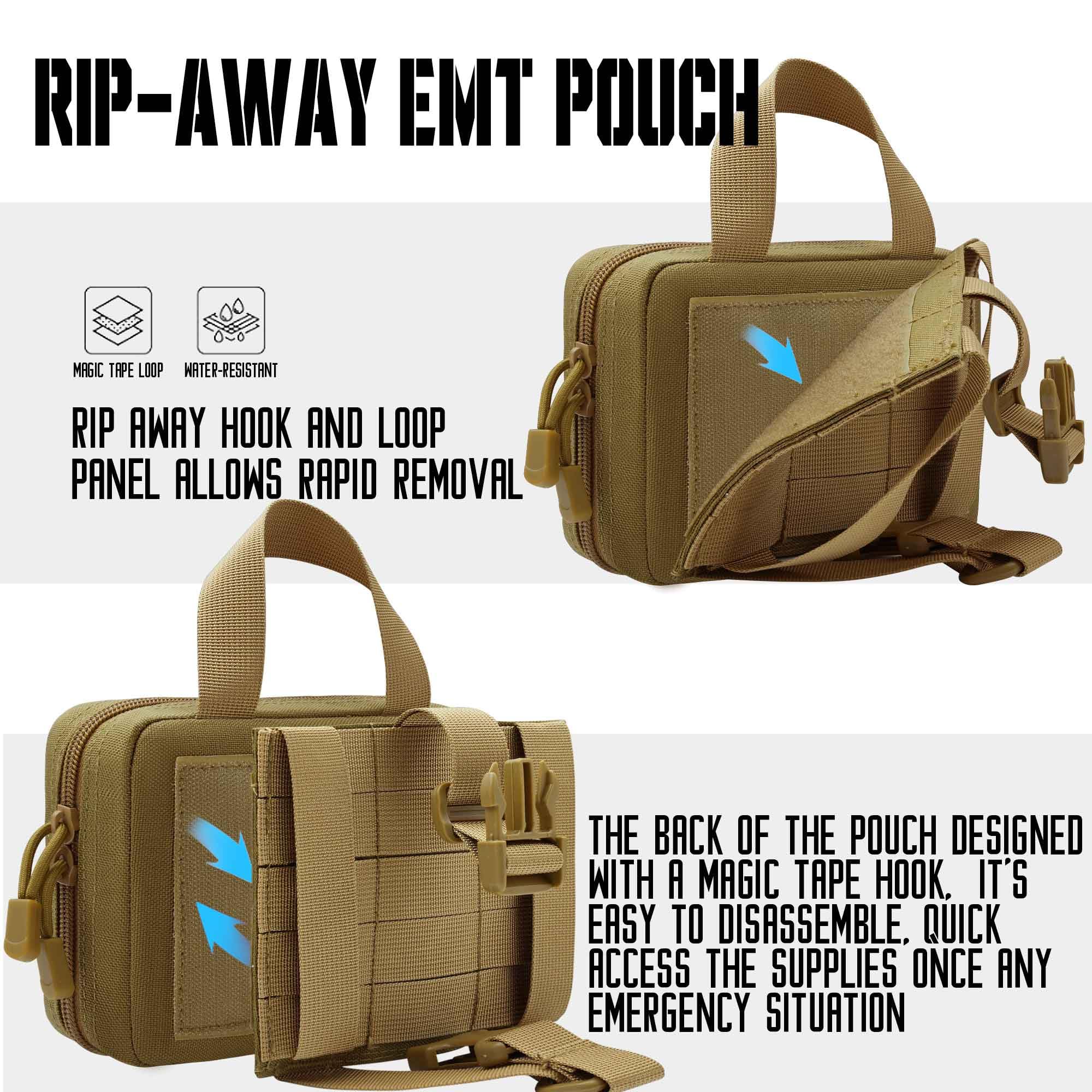 Ifak Pouch Rip Away, Molle First Aid Pouches, Tactical Duty Belt EMT Medical Holder Bag for Camping Hiking Travel - Image 6
