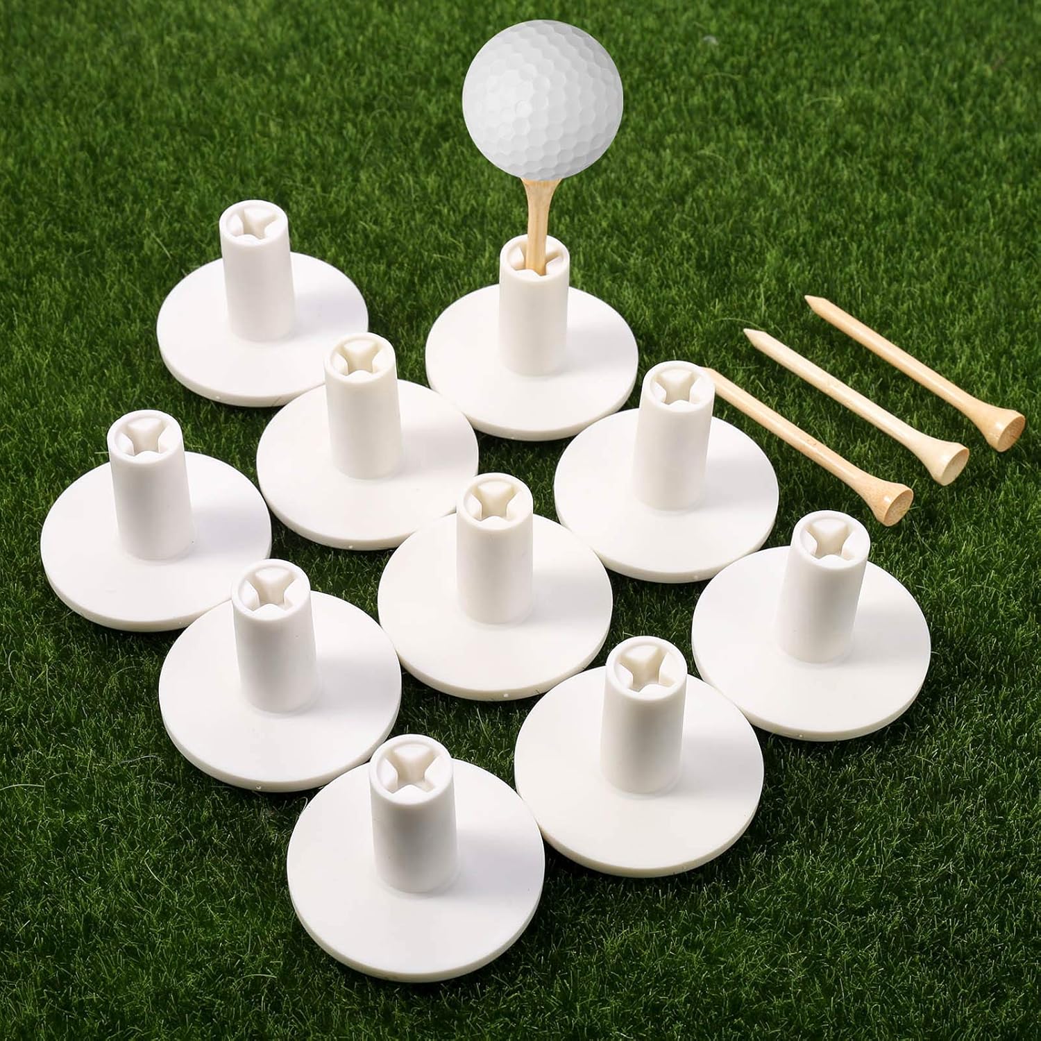 Teblacker 10 Set Golf Rubber Tee Holder Set, Rubber Golf Tee Holder