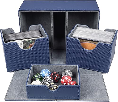 Miniatura 2 de Mtg - Caja de cubierta con bandeja de dados, caja Mtg Commander 200 ajustes+tarjetas de doble funda, almacenamiento de tarjetas Magic Commander TCG