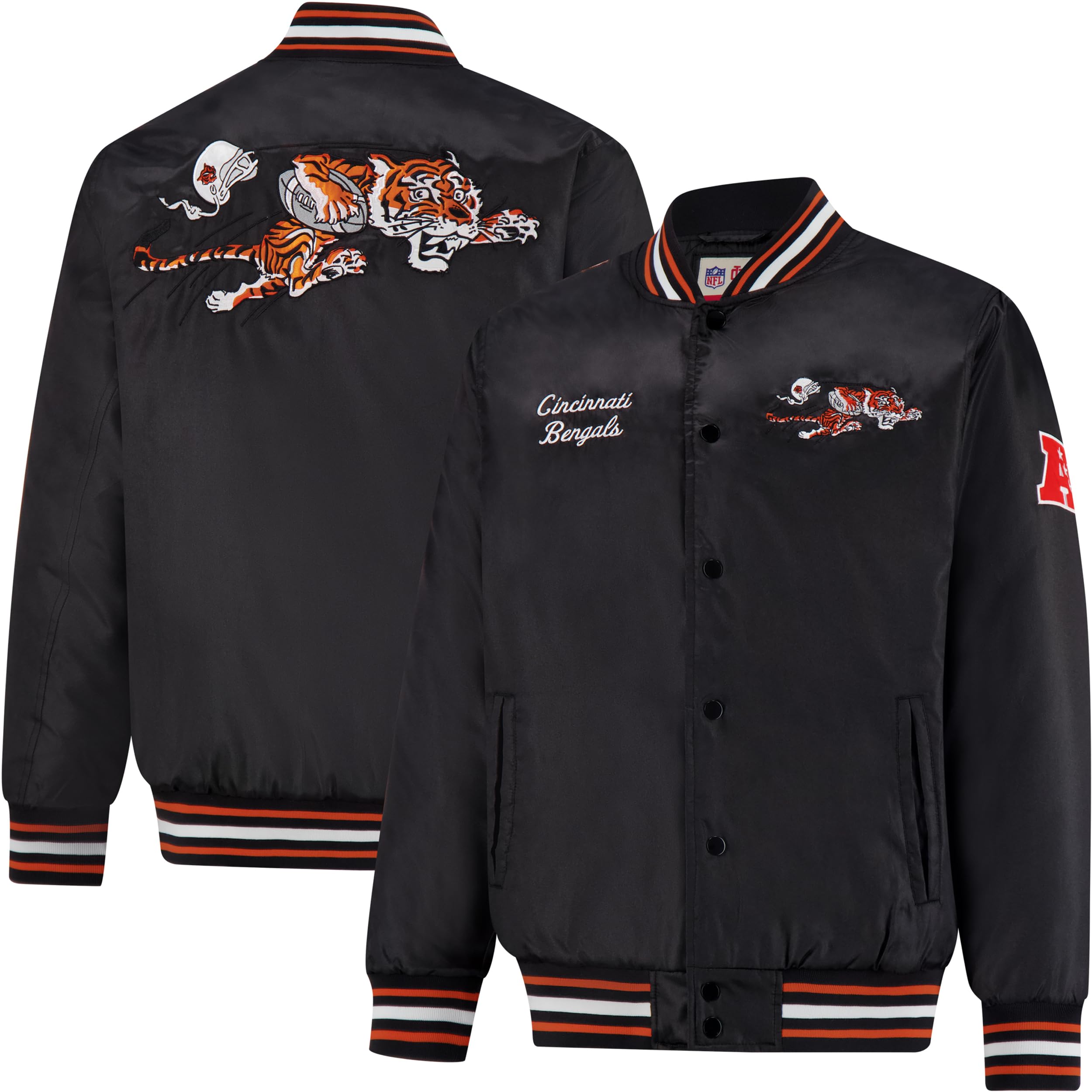 Ultra Game Mens NFL Official Supreme Heritage Satin Jacket