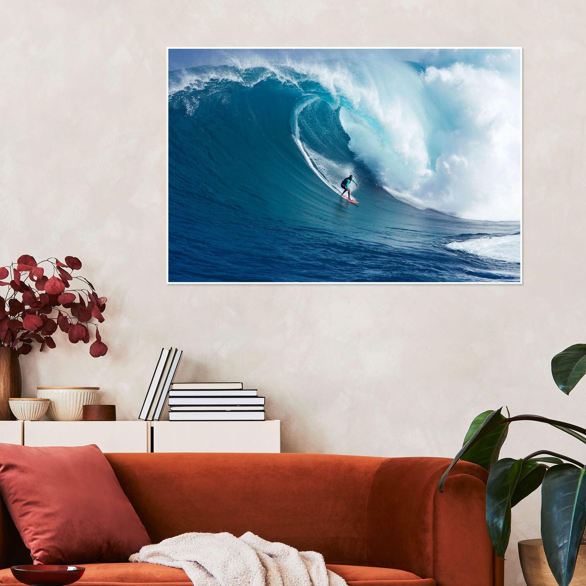 Posterlounge Onda gigante a Maui Poster | 120 x 80 cm di Ron Dahlquist Blu Quadri Decorazione per pareti