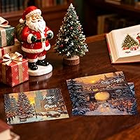 Vista 21 de Nuanchu 80 tarjetas postales de Navidad vintage de 4 x 6 pulgadas, tarjetas de felicitación de Papá Noel, tarjetas de Navidad retro, reimpresión
