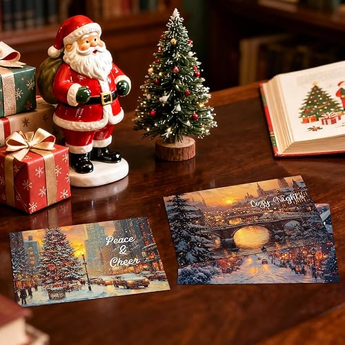 Miniatura 21 de Nuanchu 80 tarjetas postales de Navidad vintage de 4 x 6 pulgadas, tarjetas de felicitación de Papá Noel, tarjetas de Navidad retro, reimpresión