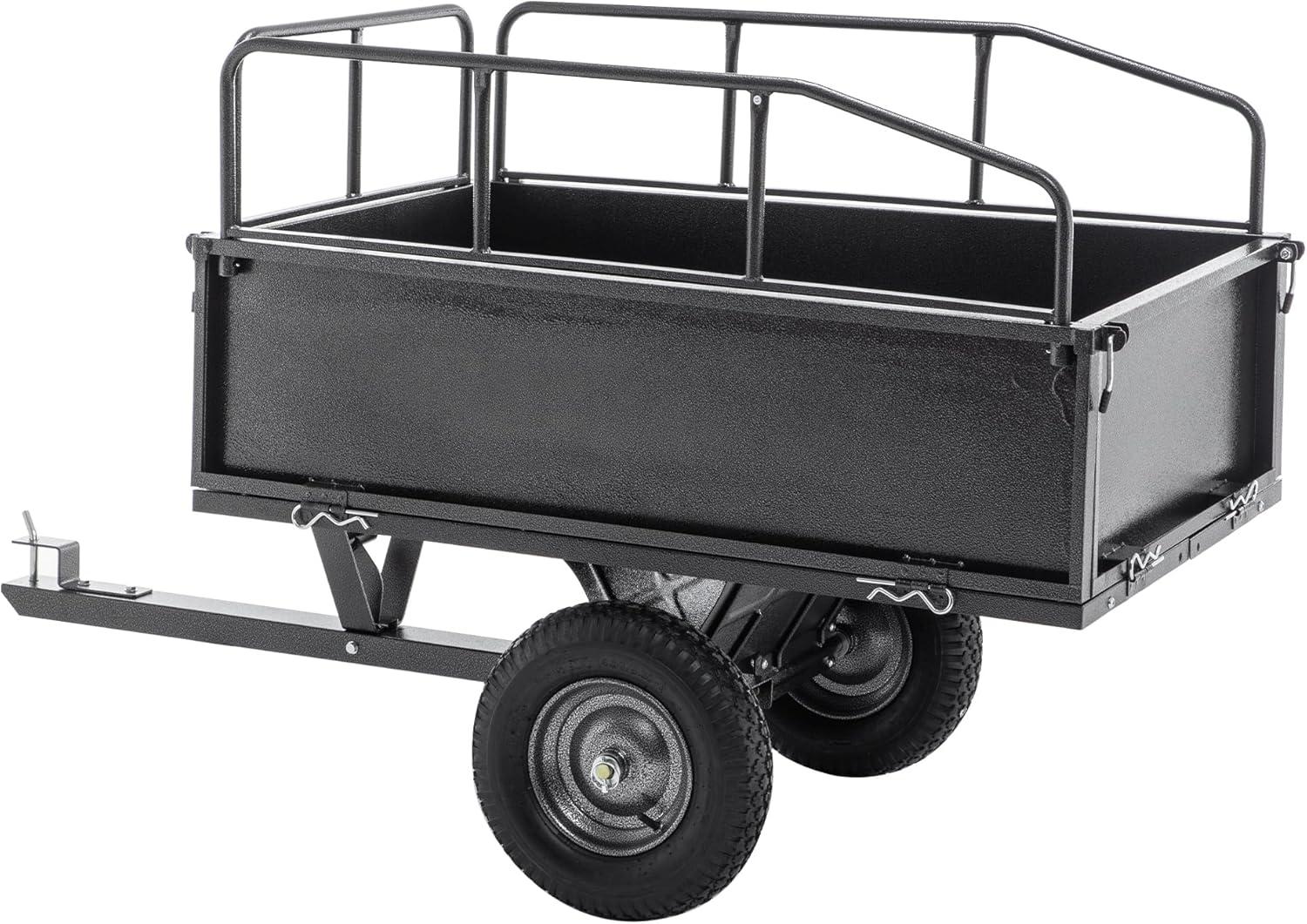 LifeSky Heavy Duty Dump Cart Trailer: 600LBS Capacity & 17 Cu.Ft. Hauling Wagon with Dual-Control Dumping - Tow Behind ATV & Lawn Tractor for Garden Soil Mulch Gravel