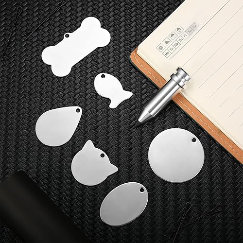 Miniatura 2 de Zhehao Herramienta de grabado con punta de grabado, herramienta de grabado con 6 piezas de metal surtido de estampación en blanco compatible con