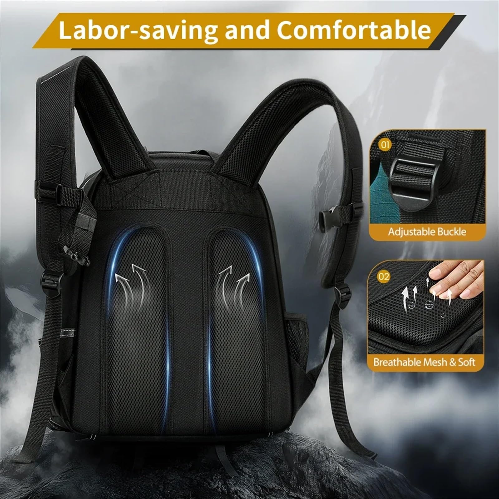 Mochila de Herramientas Mochila profesional for herramientas de electricista, duradera, con múltiples bolsillos, gran capacidad, base goma, resistente al desgaste, bolsa almacenamiento for(S)