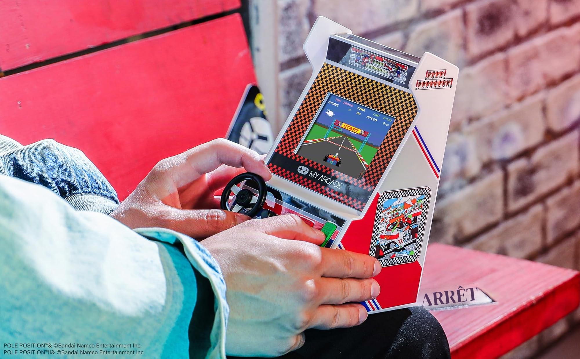 My Arcade Pole Position Racing Player: Retro Mini Arcade Game Console avec 2 Jeux, Real Racing Controls Full Color Screen