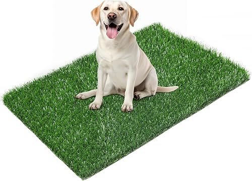 LOOBANI Almohadilla de césped artificial de 39.3 x 31.5 pulgadas para entrenamiento de orinal de perros, fuerte absorción, césped artificial, fácil