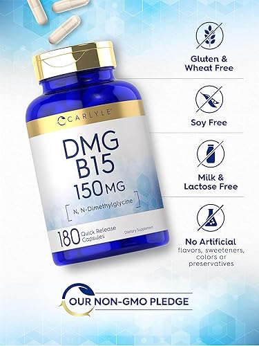 Miniatura 4 de Carlyle DMG Suplemento 150 mg | 180 cápsulas | N-dimetilglicina HCl | Sin OMG y sin gluten