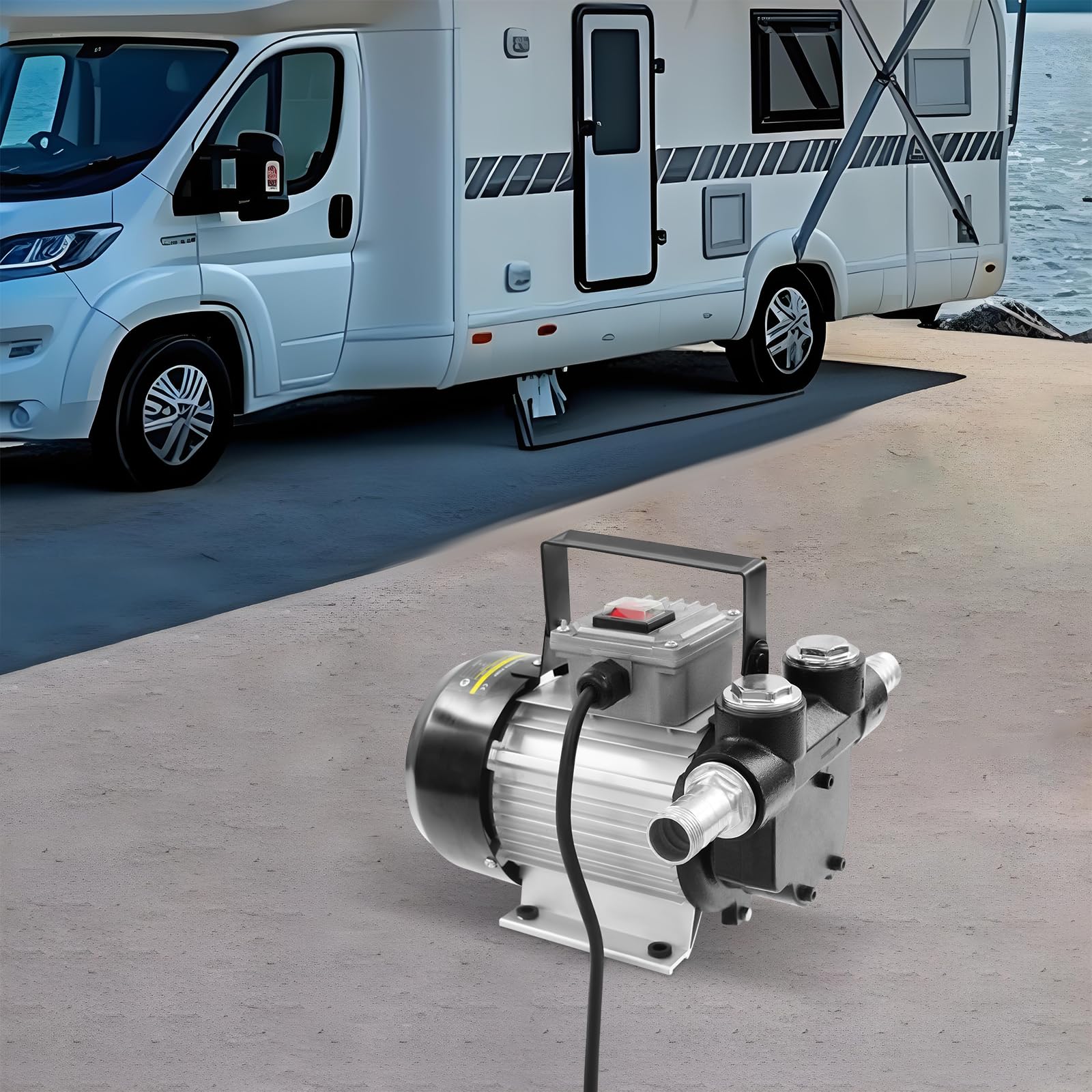 Pompa diesel da 550 W, autoadescante, 220 V, pompa del carburante autoadescante, pompa di aspirazione dell'olio, pompa a barile, 20-60 l/min, potenza di aspirazione 5 m, per camion, barili, navi