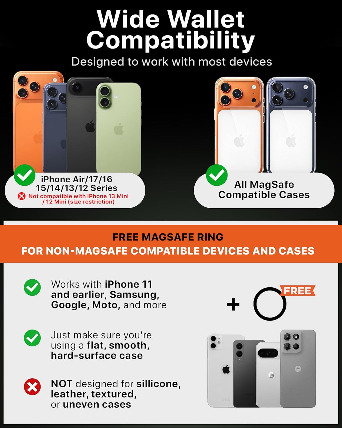 TORU for MagSafe Wallet with Adjustable Stand & RFID Protection, Vegan Leather Magnetic Bi-Fold Flip for 6-Card Holder with ID Window Slot for iPhone 17/16/15/14/13/12 Pro Max Plus Air Series - Brown - Image 8