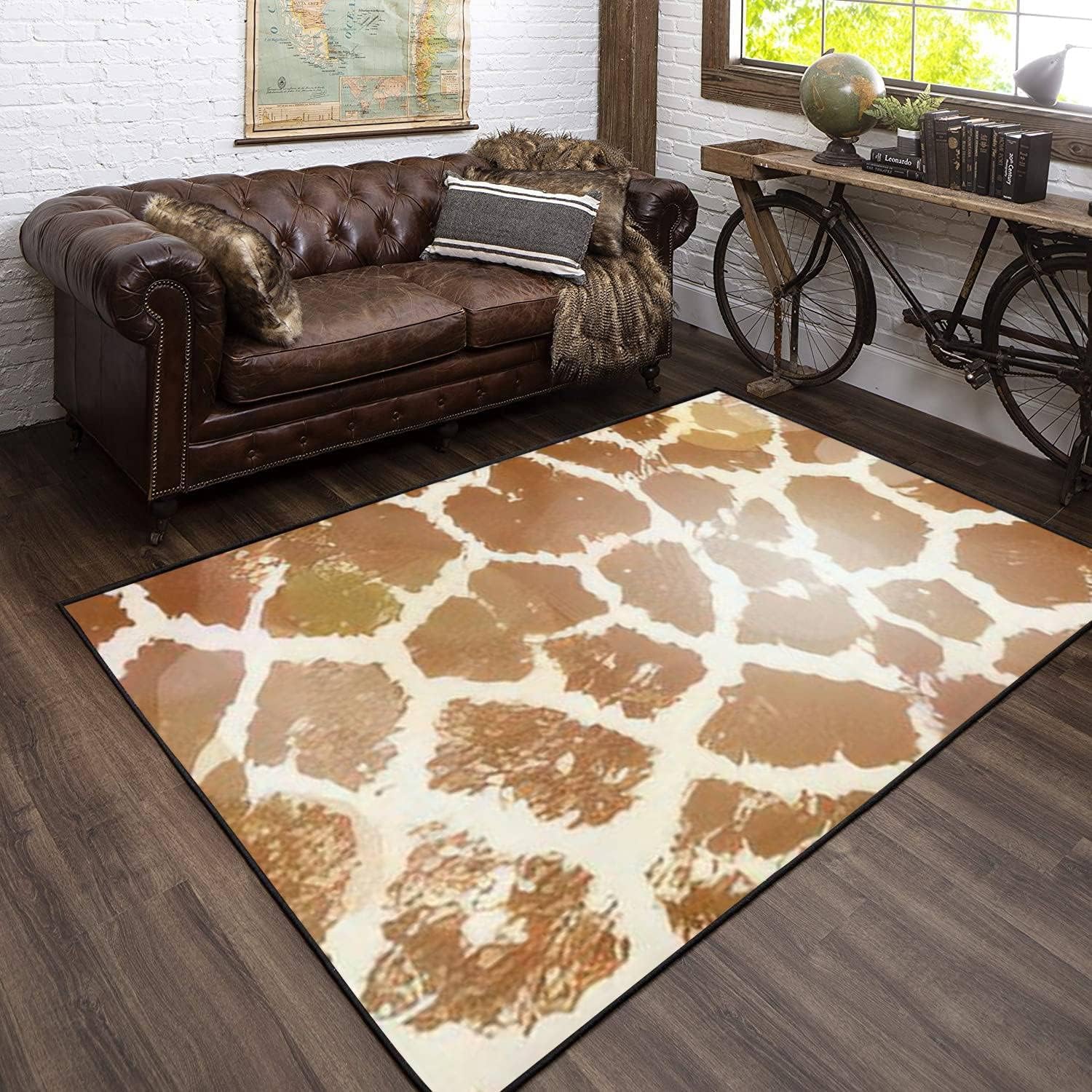 Tapis de salon poils ras 120 cm géométrique design moderne antidérapant