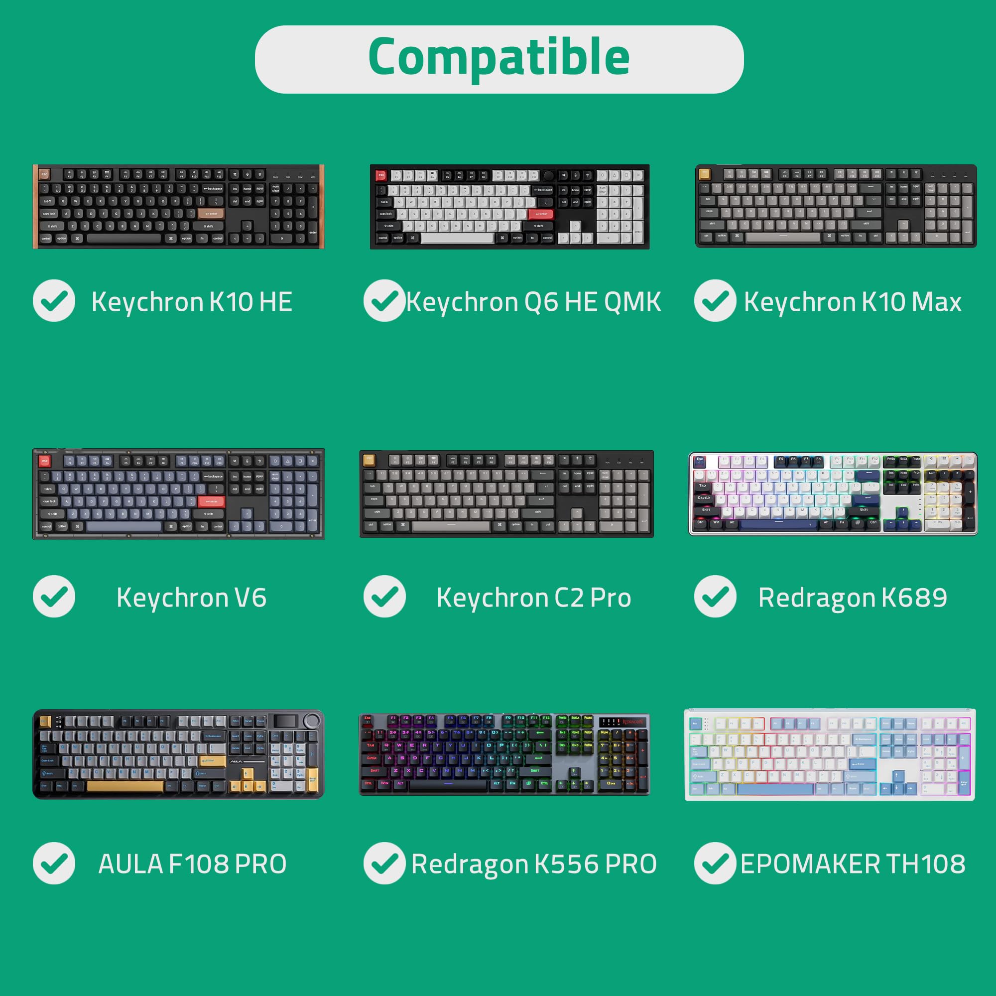 Geekria Custodia rigida per tastiera, compatibile con Keychron K10 HE/K10 Max/Q6 HE/V6, Redragon K668/K689/K556 PRO, AULA F108 PRO, borsa da viaggio per tastiera per computer a 104 tasti