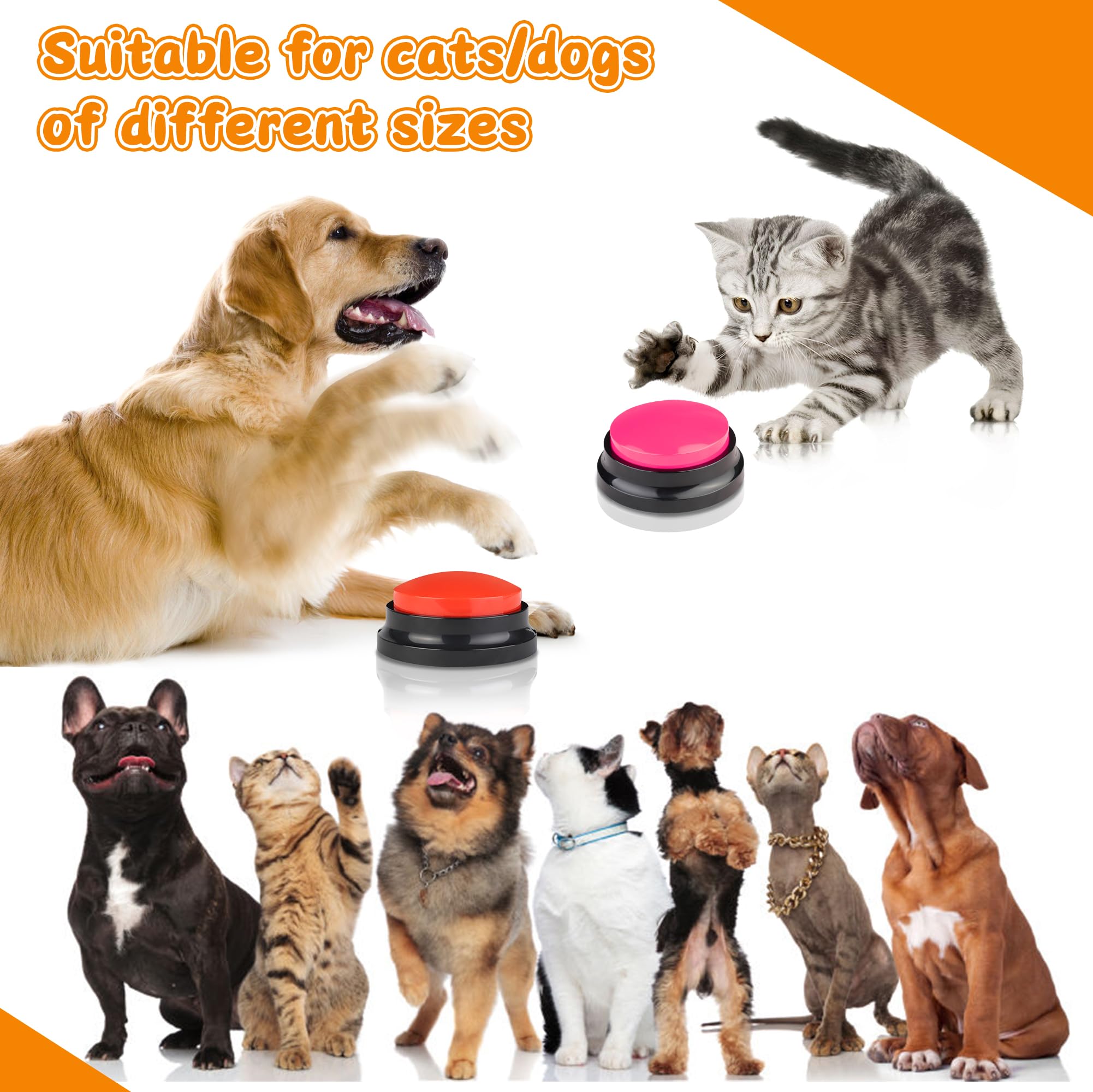 Botones grabables para perros de 6 colores, botones de perro para comunicación, entrenamiento de tu perro/gato para hablar, botones de mascotas que hablan, juego de entrenamiento para perros,