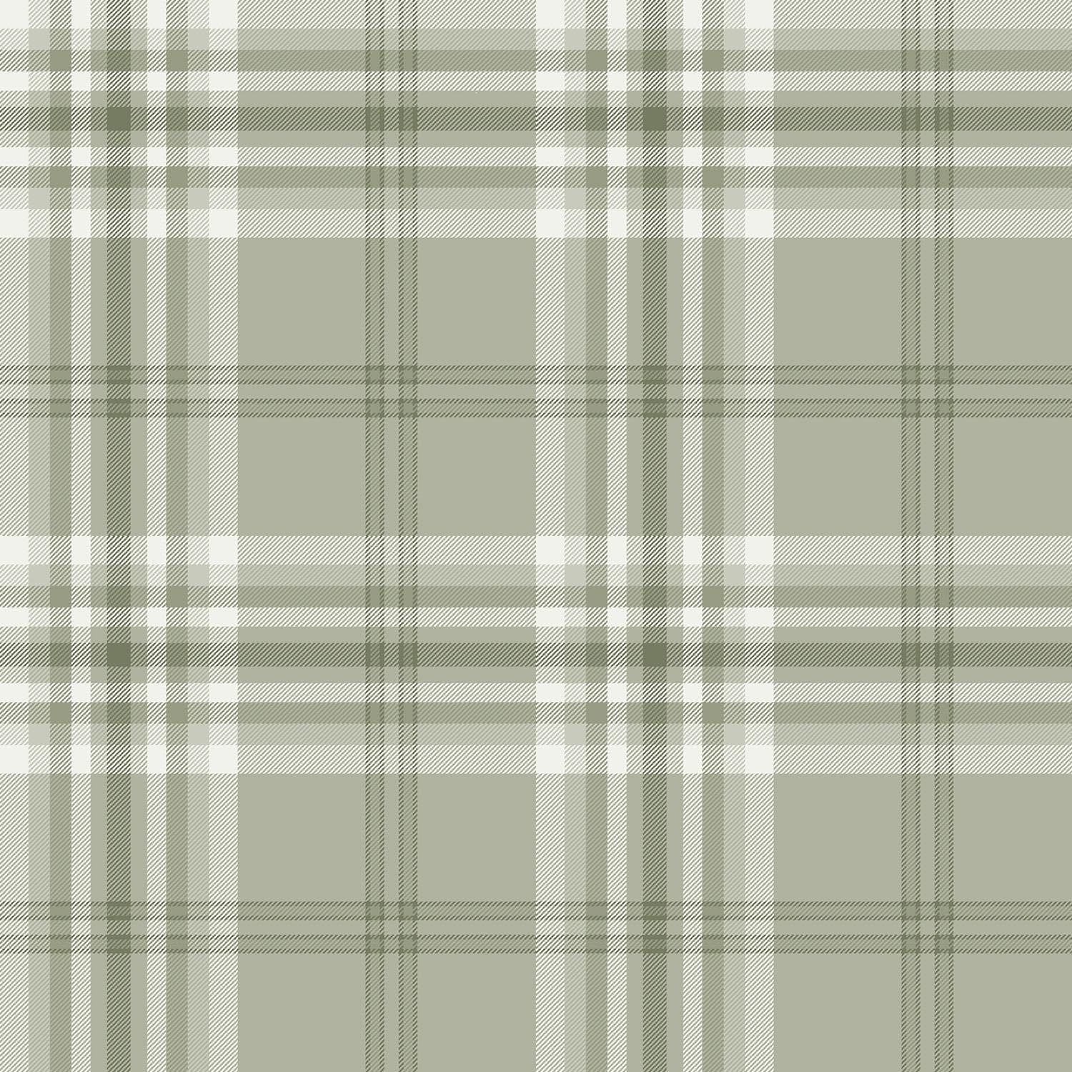 Yöl Sage Green Kelso Check Wallpaper - Modern Contemporary Chequered Striped - Trendy Stylish Feature Wall